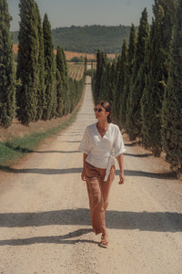 HOLM TROUSERS IN TERRACOTTA LINEN