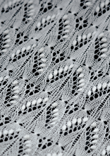 Load image into Gallery viewer, HAAPSALU SCARF WITH QUEEN SILVIA PATTERN IN WHITE
