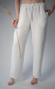 HOLM TROUSERS IN WHITE LINEN