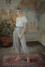 Load image into Gallery viewer, ISABEL TROUSERS IN GREY STRIPED LINEN