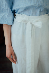 ISABEL TROUSERS IN WHITE LINEN