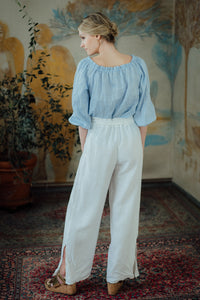 ISABEL TROUSERS IN WHITE LINEN