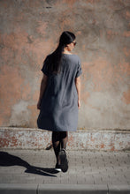 Load image into Gallery viewer, JANE DRESS IN DARK GREY LINEN