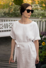 Load image into Gallery viewer, LARA DRESS IN WHITE LINEN