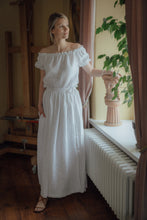 Load image into Gallery viewer, MARIE WRAP SKIRT IN WHITE LINEN