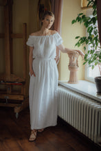 Load image into Gallery viewer, MARIE WRAP SKIRT IN WHITE LINEN