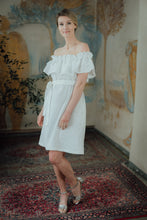 Load image into Gallery viewer, MIA WHITE LINEN MINI DRESS