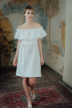 Load image into Gallery viewer, MIA WHITE LINEN MINI DRESS