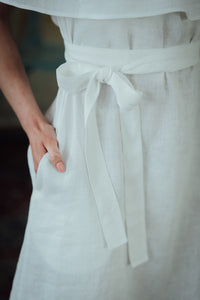 MIA WHITE LINEN MINI DRESS