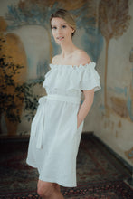 Load image into Gallery viewer, MIA WHITE LINEN MINI DRESS