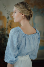 Load image into Gallery viewer, NINA LIGHT BLUE LINEN BLOUSE