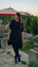 Load image into Gallery viewer, ROSE BLACK LINEN MINI DRESS